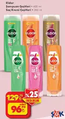 ELİDOR ŞAMPUAN ÇEŞİTLERİ 400 ML / SAÇ KREMİ ÇEŞİTLERİ 350 ML ELİDOR ŞAMPUAN ÇEŞİTLERİ 400 ML / SAÇ KREMİ ÇEŞİTLERİ 350 ML